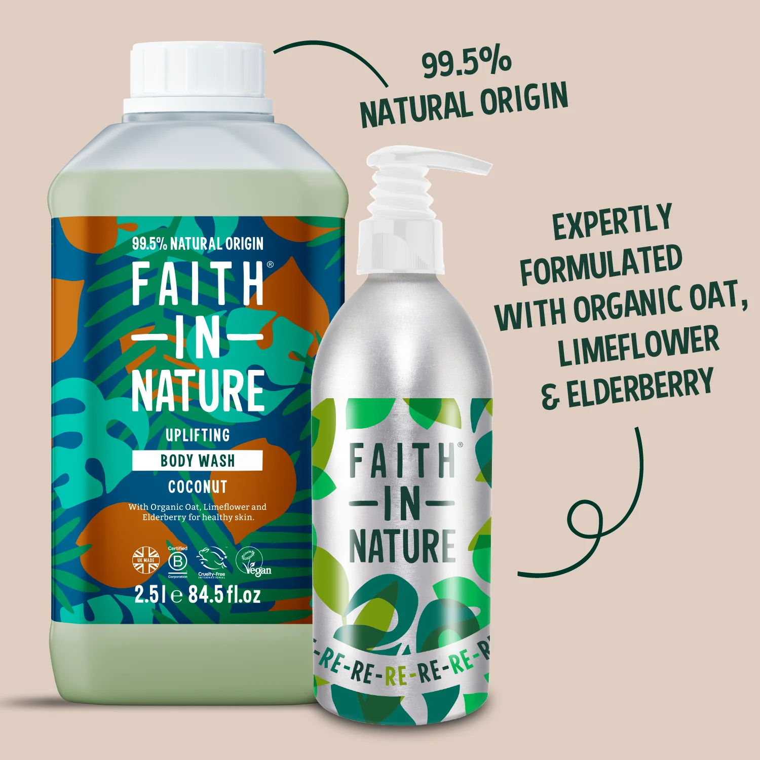Coconut Body Wash 2.5L With Aluminium Refill Bottle - Image 3