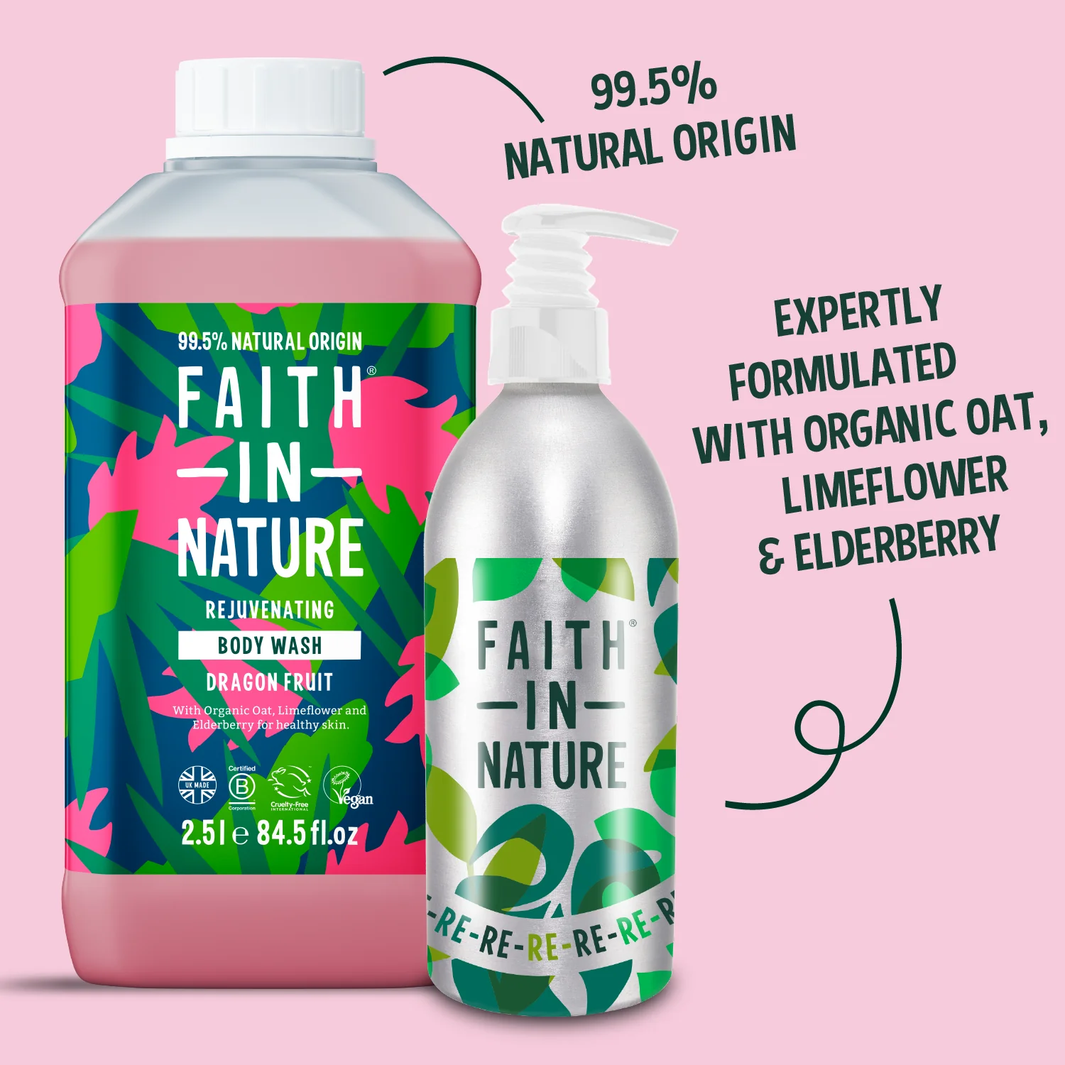Dragon Fruit Body Wash 2.5L With Aluminium Refill Bottle - Image 3