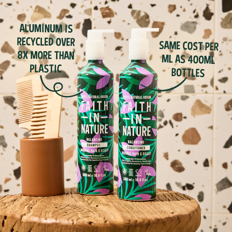 Lavender & Geranium Shampoo and Conditioner Set - 500ml Aluminium - Image 3