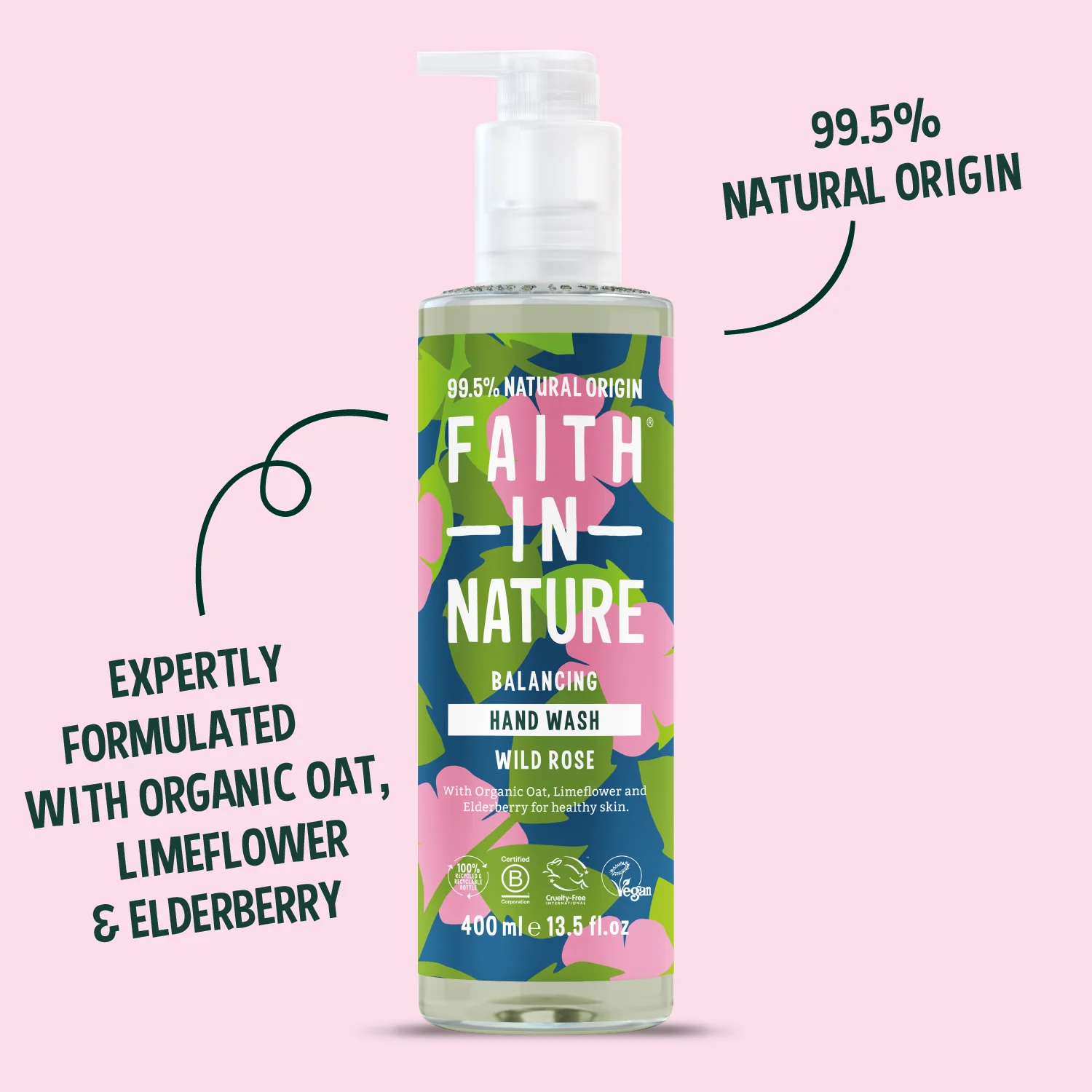 Wild Rose Hand Wash - 400ml - Image 3